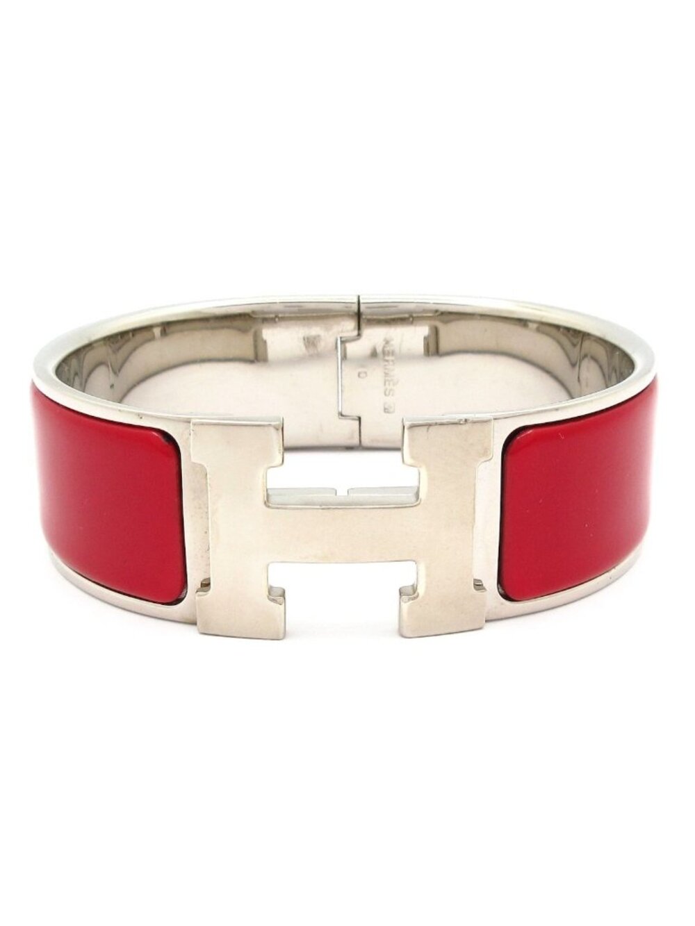 Hermes Bangle Clic Clac Silver Bordeaux Bracelet